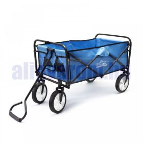   Összecsukható kézikocsi, strandkocsi, kirándulókocsi nagy méretű, önbeálló kerekekkel, kerti kiskocsi. Csak 10 kg! kék színben. Huzata levehető, mosható.