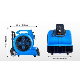   Nagy teljesítményű ipari padlóventilátor – 1400 fordulat/perc, 3 fokozat, 3 állítható fúvószög, 7,5 m-es kábel, 490 x 400 x 480 mm