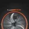  Ipari dobventilátor 8700 CFM teljesítménnyel – 3 sebességfokozat, 360°-ban dönthető fej, 145 W motor, halk működés, mobil kivitel 78 × 71 × 32 cm méretben