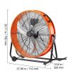  Ipari dobventilátor 8700 CFM teljesítménnyel – 3 sebességfokozat, 360°-ban dönthető fej, 145 W motor, halk működés, mobil kivitel 78 × 71 × 32 cm méretben