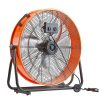 Ipari dobventilátor 8700 CFM teljesítménnyel – 3 sebességfokozat, 360°-ban dönthető fej, 145 W motor, halk működés, mobil kivitel 78 × 71 × 32 cm méretben