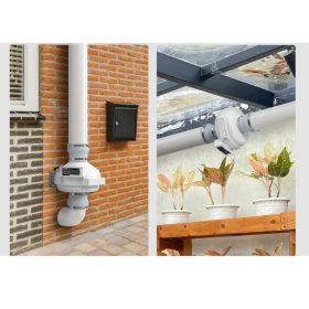   Radoncsökkentő csőventilátor rendszer – 98–114 mm átmérő, 260 m³/h légszállítás, nyomásmérővel, csendes működés, víz- és porálló kivitel