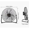  Ipari padlóventilátor 450 mm-es lapátátmérővel – 3 fokozatú, 4000 CFM légszállítás, 360°-ban dönthető fejjel, csendes működés, könnyen hordozható kivitel