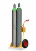 Dupla gázpalack szállító molnárkocsi palackszállító kocsi nagy kerékkel, 2 db 40 liter 37,5 kg CO2 o