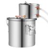 Alkohol lepárló 11,4 L rozsdamentes acél pálinkafőző készülék spirálhűtés, dupla kijelzős hőmérővel