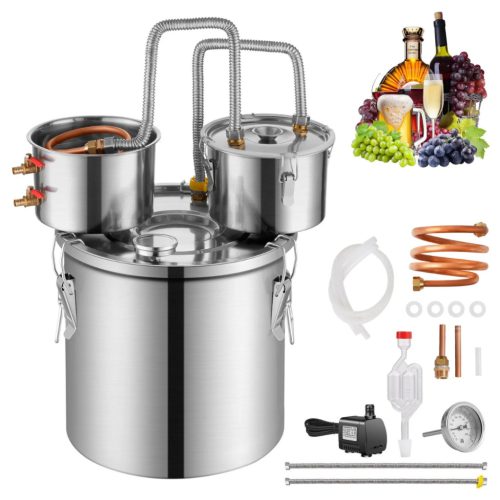 Alkohol lepárló készülék 30 literes pálinkafőző dupla kondenzátorral, másodlagos desztillációs rendszerrel