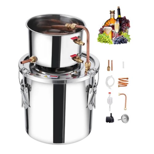 Alkohol lepárló 11,4 L rozsdamentes acél pálinkafőző réz hűtőspirállal otthoni párlatkészítéshez