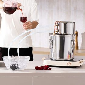   Alkohol lepárló 11,4 L rozsdamentes acél pálinkafőző réz hűtőspirállal otthoni párlatkészítéshez