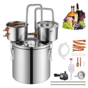   Alkohol lepárló 19 literes rozsdamentes acél lepárlókészülék dupla kondenzátoros pálinkafőző másodlagos desztillációval