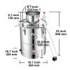 Lepárló 50L alkohol desztilláló berendezés 2800W rozsdamentes acél pálinkafőző, automatikus hűtéssel