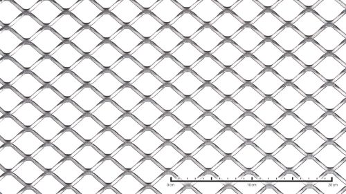 Perforált lemez acél 1000x2000 mm tábla 50x37 mm lyuk négyzet alakú osztással 77%-os áteresztő felülettel 