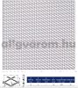 Perforált lemez acél 360x3000 mm tábla 10x5 mm lyuk rombusz alakú osztással 36%-os áteresztő felülettel 