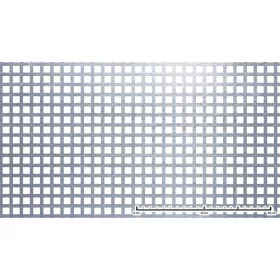 Perforált lemez acél 1000x2000x1,5 mm tábla 10x10 mm lyuk hálós osztással