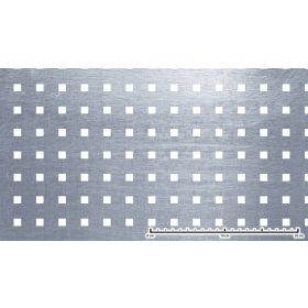   Perforált lemez acél 1000x2000x2 mm tábla 10x10 mm lyuk hálós osztással Szabad áteresztő felület: 11%