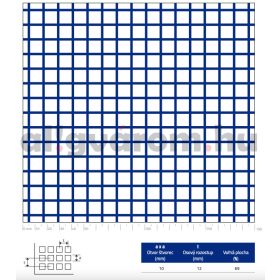   Perforált lemez acél 1000x2000x1,5 mm tábla 10x10 mm lyuk hálós osztással Szabad áteresztő felület: 69%