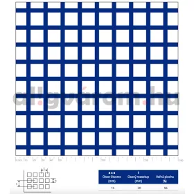 Perforált lemez acél 1000x2000x1,5 mm tábla 15x15 mm lyuk hálós osztással 