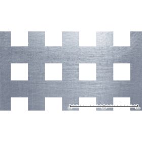   Perforált lemez acél 1000x2000x2 mm tábla 50x50 mm lyuk hálós osztással Szabad áteresztő felület: 25%