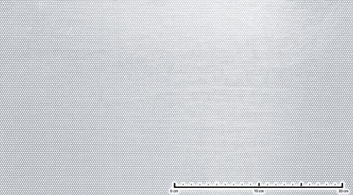 Perforált lemez acél 1000x2000x1 mm tábla 2 mm lyuk kör alakú osztással Szabad áteresztő felület: 58%