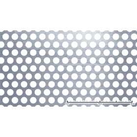   Perforált lemez acél 1000x2000x2 mm tábla 20 mm lyuk kör alakú osztással 46%-os áteresztő felülettel 