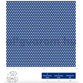 Perforált lemez acél 1000x2000x1,5 mm tábla 3 mm lyuk kör alakú osztással 33%-os áteresztő felület