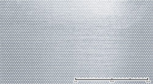 Perforált lemez acél 1000x2000x3 mm tábla 3 mm lyuk kör alakú osztással 33%-os áteresztő felülettel 