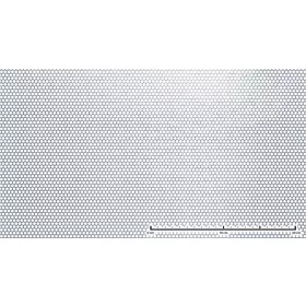 Perforált lemez acél 1000x2000x1,5 mm tábla 4 mm lyuk kör alakú osztással 58%-os áteresztő felület
