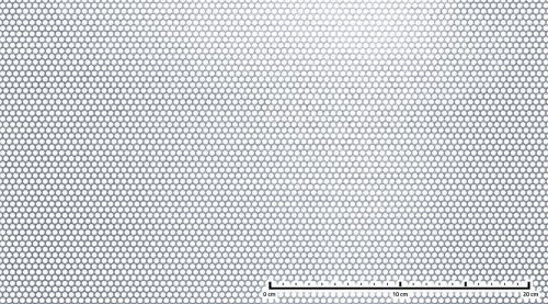 Perforált lemez acél 1000x2000x1,5 mm tábla 4 mm lyuk kör alakú osztással 58%-os áteresztő felülettel 