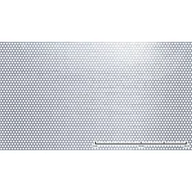 Perforált lemez acél 1000x2000x1 mm tábla 4 mm lyuk kör alakú osztással 40%-os áteresztő felülettel
