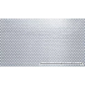 Perforált lemez acél 1000x2000x1,5 mm tábla 5 mm lyuk kör alakú osztással 35%-os áteresztő felület