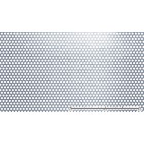   Perforált lemez acél 1000x2000x2 mm tábla 6 mm lyuk kör alakú osztással 40%-os áteresztő felülettel 