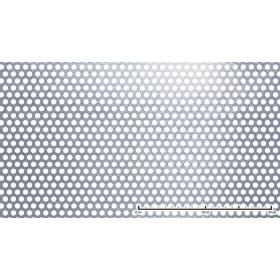 Perforált lemez acél 1000x2000x3 mm tábla 8 mm lyuk kör alakú osztással 40%-os áteresztő felület