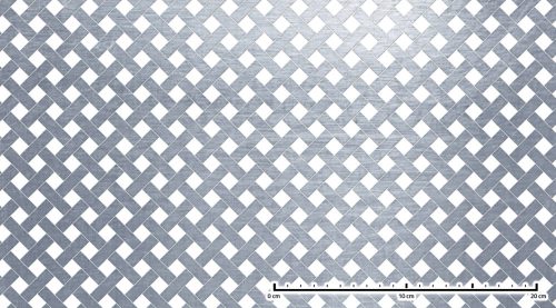 Perforált lemez 1000x2000x1 mm acél tábla 10x10 mm lyuk díszítő perforált lemez Szabad áteresztő felület: 29%