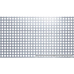   Perforált lemez rozsdamentes acél 1000x2000x1 mm tábla 10x10 mm lyuk hálós osztással Szabad áteresztő felület: 45% saválló inox