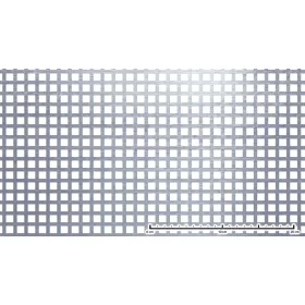 Perforált lemez rozsdamentes acél 1250x2500x1,5 mm tábla 10x10 mm lyuk hálós osztással 