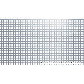   Perforált lemez rozsdamentes acél 1000x2000x1 mm tábla 10x10 mm lyuk hálós osztással Szabad áteresztő felület: 60% saválló inox
