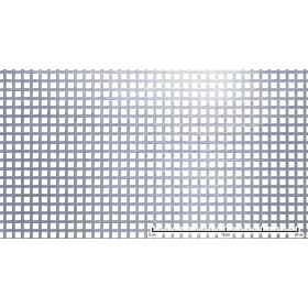 Perforált lemez rozsdamentes acél 1000x2000x1 mm tábla 10x10 mm lyuk hálós osztással