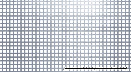 Perforált lemez rozsdamentes acél 1000x2000x1 mm tábla 8x8 mm lyuk hálós osztással Szabad áteresztő felület: 44% saválló inox