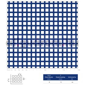   Perforált lemez rozsdamentes acél 1000x2000x1 mm tábla 8x8 mm lyuk hálós osztással Szabad áteresztő felület: 44% saválló inox