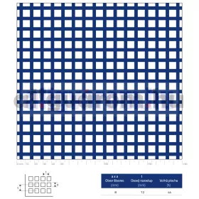 Perforált lemez rozsdamentes acél 1000x2000mm tábla 8x8 mm lyuk hálós osztással
