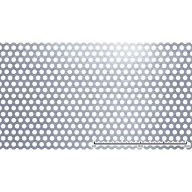 Perforált lemez rozsdamentes 1000x2000x1mm tábla 10 mm lyuk Körlyukasztás átlós osztással 