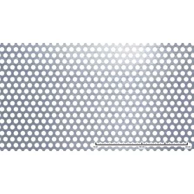Perforált lemez rozsdamentes 1000x2000x2 mm tábla 10 mm lyuk Körlyukasztás átlós osztással