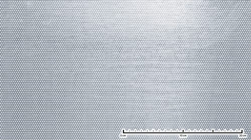 Perforált lemez rozsdamentes 1000x2000x1mm tábla 2 mm lyuk Körlyukasztás átlós osztással Szabad áteresztő felület: 30% saválló inox