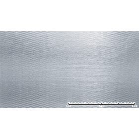   Perforált lemez rozsdamentes 1000x2000x1,5 mm tábla 2 mm lyuk Körlyukasztás átlós osztással Szabad áteresztő felület: 30% saválló inox