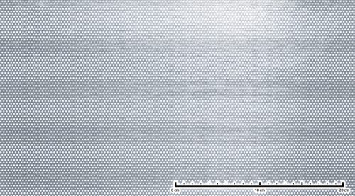 Perforált lemez rozsdamentes 1000x2000x1,5 mm tábla 2 mm lyuk Körlyukasztás átlós osztással Szabad áteresztő felület: 30% saválló inox