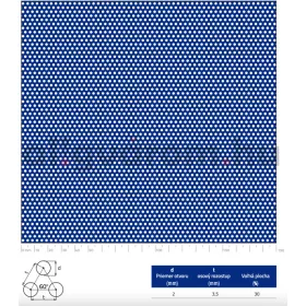 Perforált lemez rozsdamentes 1000x2000x1,5 mm tábla 2 mm lyuk Körlyukasztás átlós osztással