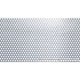 Perforált lemez rozsdamentes 1000x2000x1mm tábla 8 mm lyuk Körlyukasztás átlós osztással