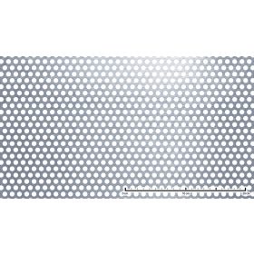   Perforált lemez rozsdamentes 1000x2000x2 mm tábla 8 mm lyuk Körlyukasztás átlós osztással Szabad áteresztő felület: 40% saválló inox