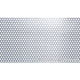 Perforált lemez rozsdamentes 1000x2000x2 mm tábla 8 mm lyuk Körlyukasztás átlós osztással