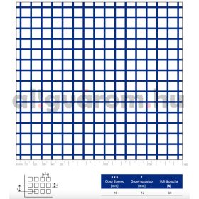 Perforált lemez horganyzott 1250x2500x1 mm tábla 10 mm szögletes négyzetes lyuk