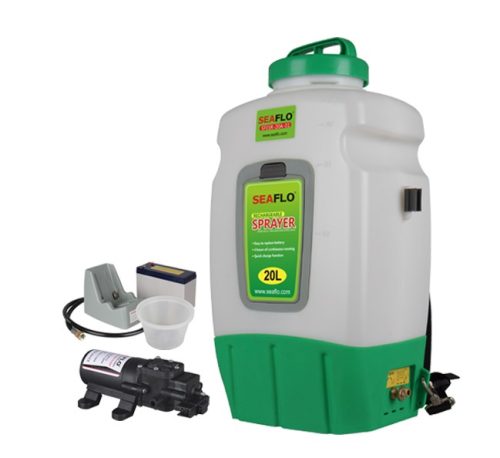 Háti permetező 20 literes tartállyal 58 cm csővel 12V akkumulátorral nagynyomású szivattyúval